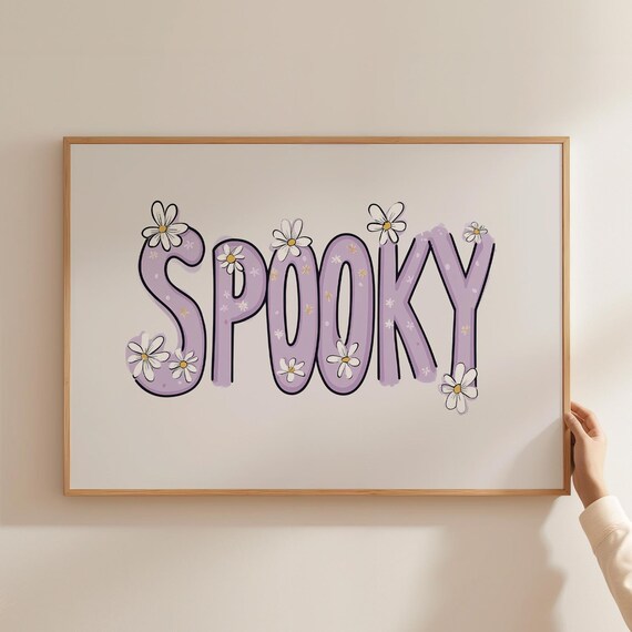 Groovy Halloween Decor Cute Halloween Printables Colorful Halloween Prints Quirky Halloween Wall Art Spooky Art Print