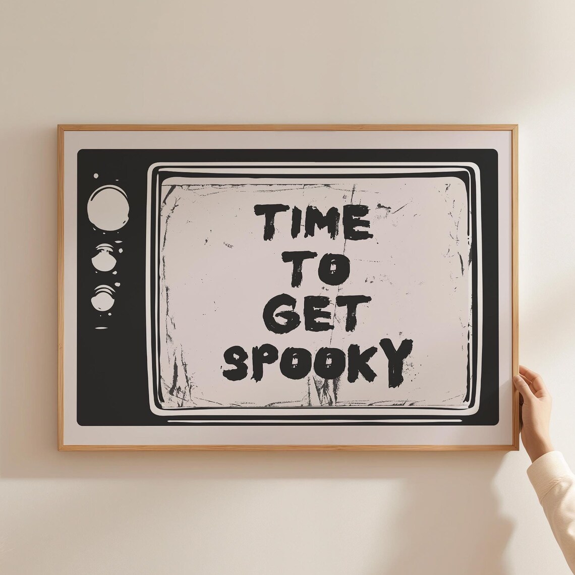 Time To Get Spooky Retro Television Grungy Horror Style Poster