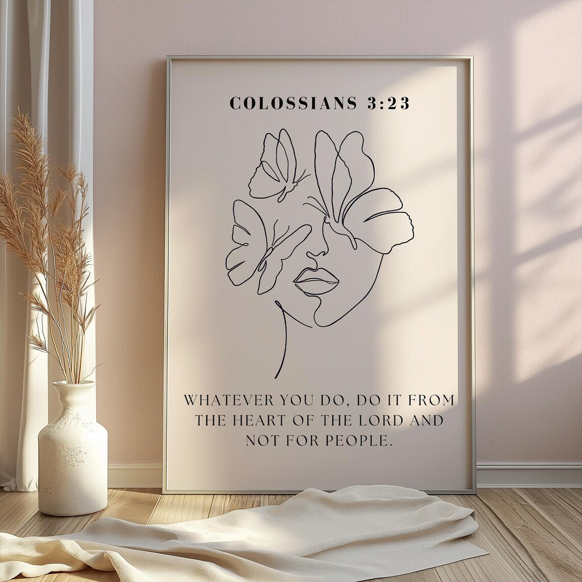 Colossians 3:23 Bible Verse Minimalist Art Print - Image 4