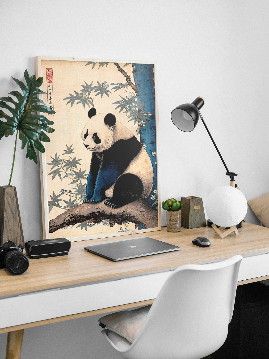 Panda Wall Poster Japanese Art Style Illustration Bamboo Landscape Wall Decoration Framing Poster - Image 3