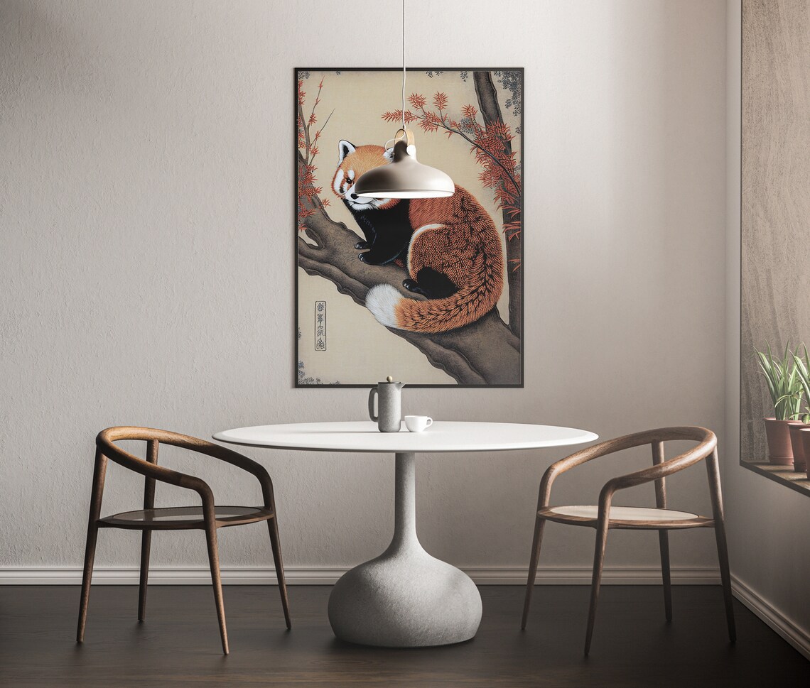 Red Panda Japanese Ukiyo-E Poster, Animal Art Print - Image 3