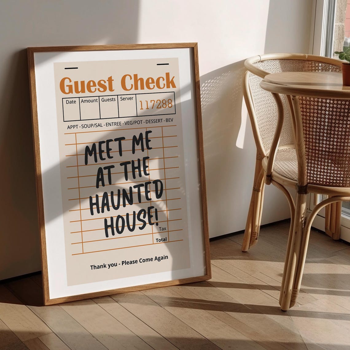 Meet Me At The Haunted House Guest Check Halloween Party Poster - Image 3