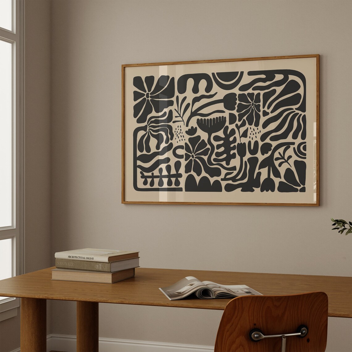 Botanical Retro Abstract Art Print, Home Decor - Image 2