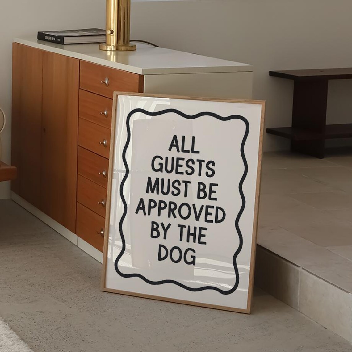 All Guests Must Be Approved By The Dog Funny Dog Quote Wall Art - Image 4