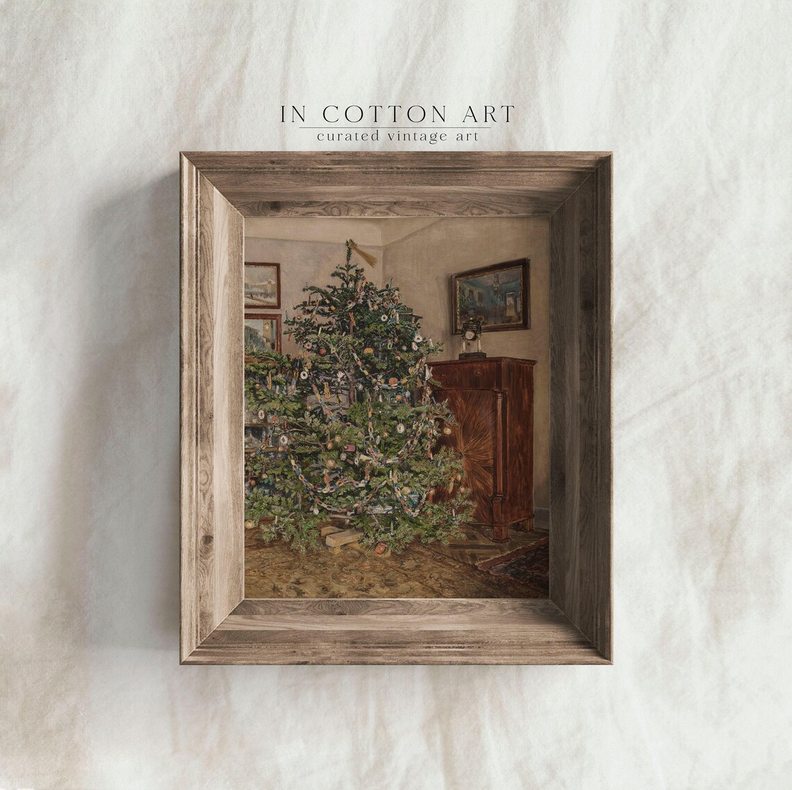 Vintage Country Christmas Tree Art Print, Holiday Decor - Image 3