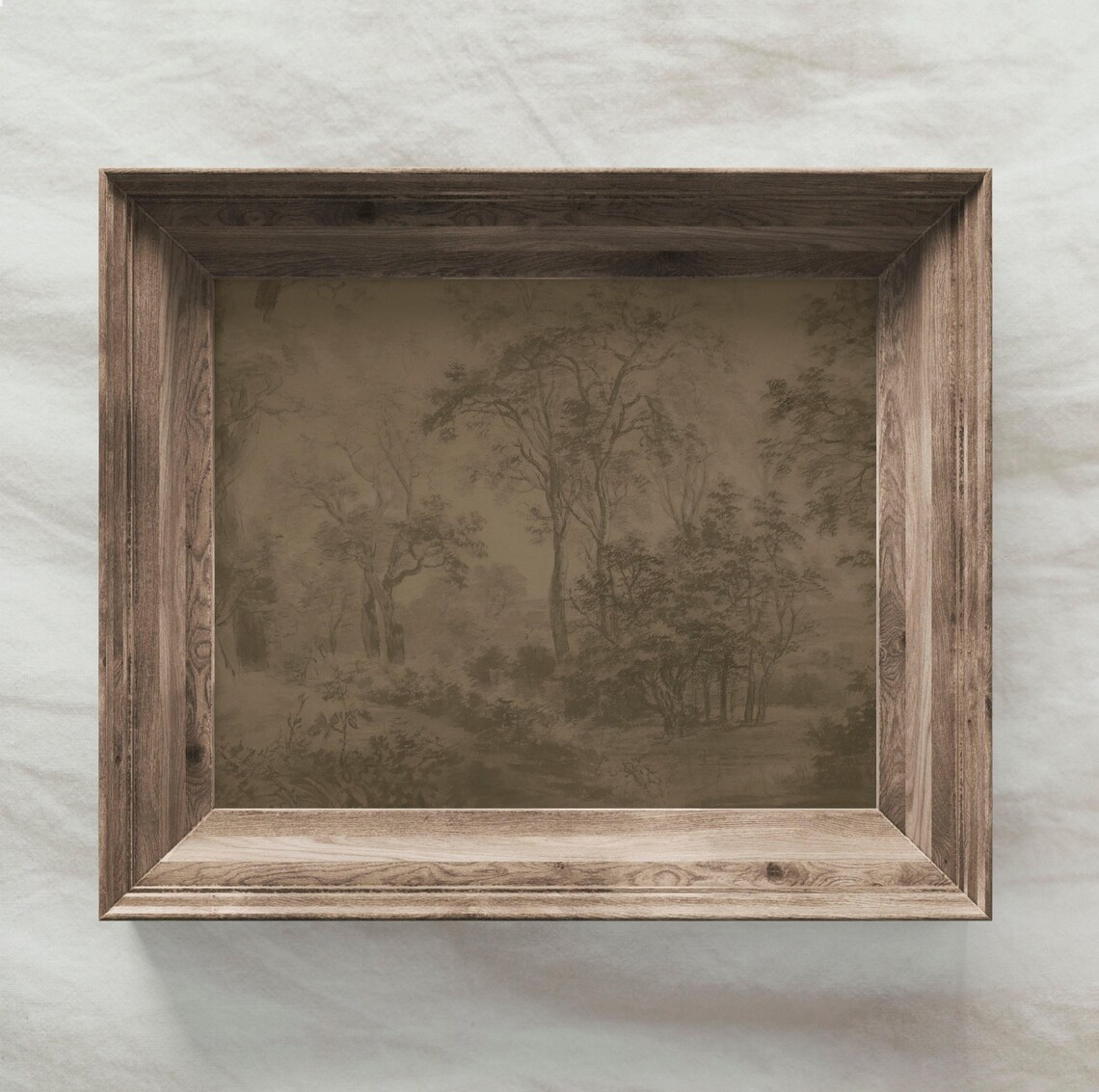 Vintage Foggy Forest Minimalist Wall Art Print - Image 4
