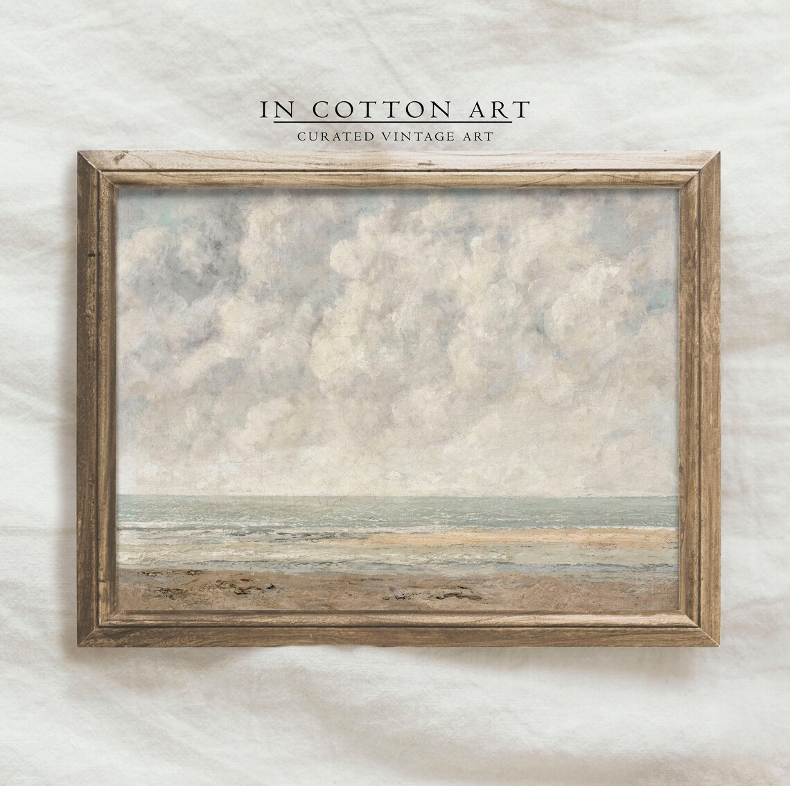 Vintage Seascape Coastal Oil Painting Art Print - Image 4