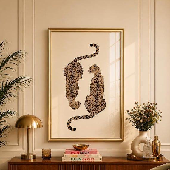 Leopard Print Art Trendy Animal Poster Living Room Decor