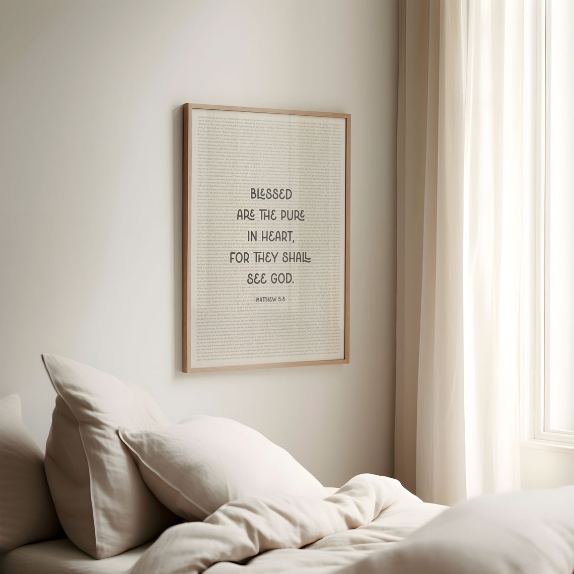 Matthew 5 8 Blessed Are The Pure In Heart Beatitudes Serif Poster - Image 2