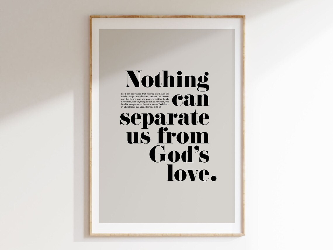 Romans 8:38-39 Bible Verse Art, Christian Scripture
