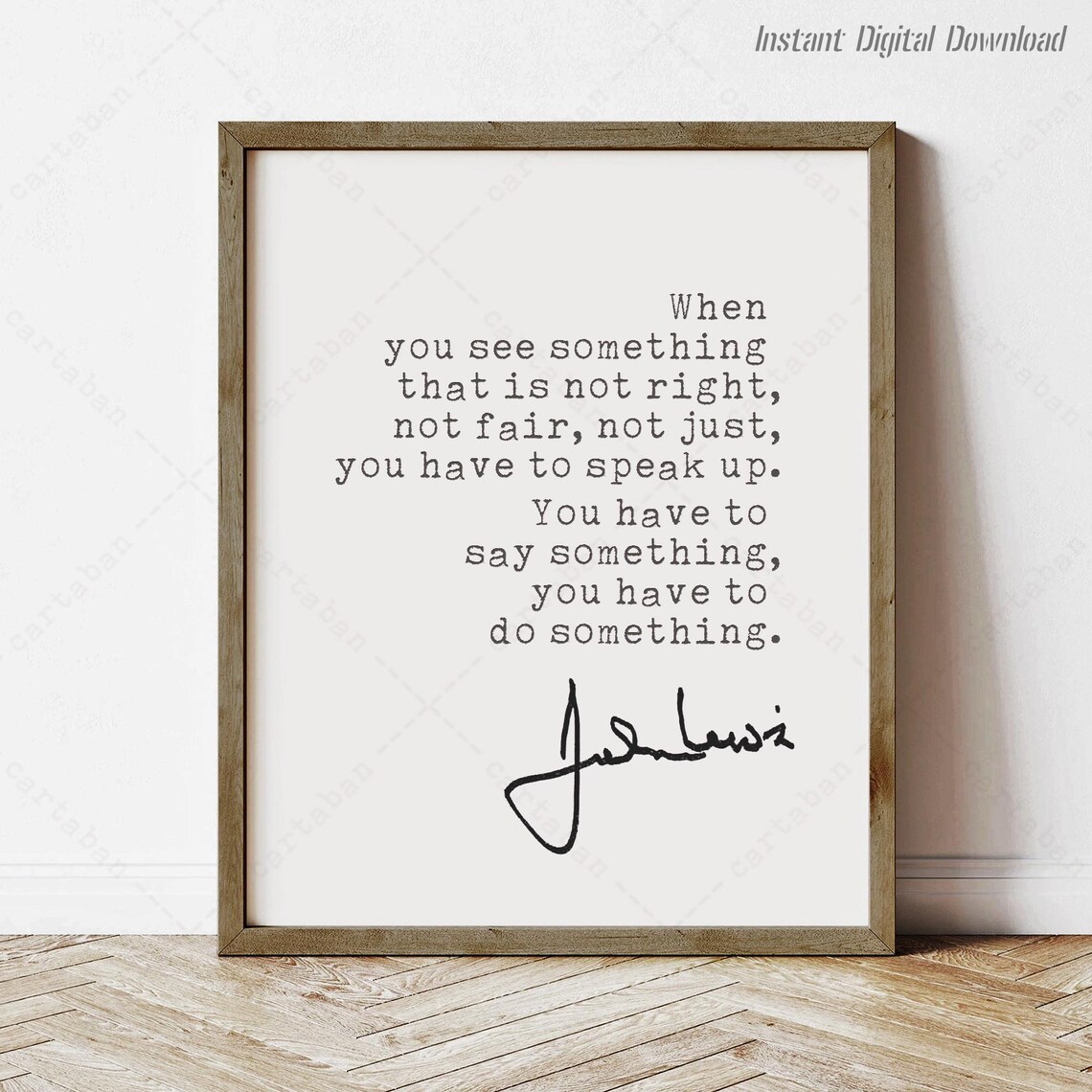 John Lewis Quote Art Print, Civil Rights Message