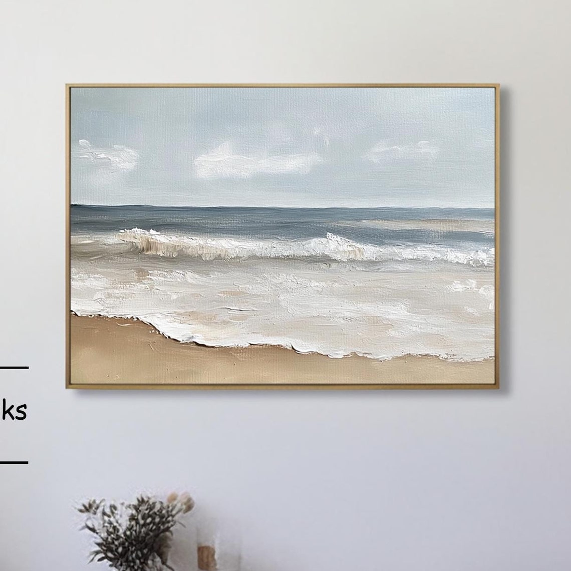 Calm Blue Ocean Waves Lapping a Quiet Sandy Beach Shoreline Poster