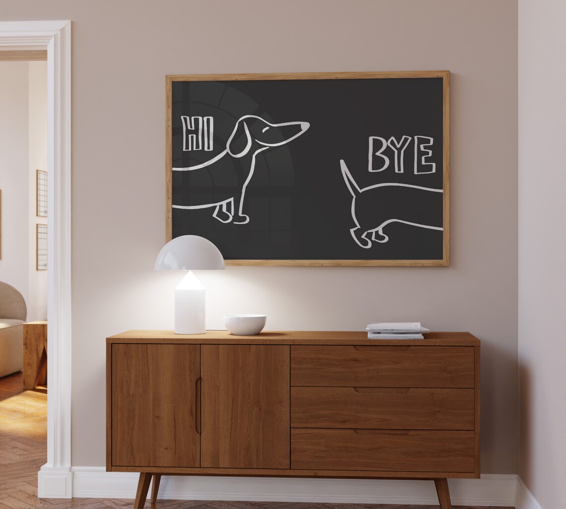 Dachshund Dackel Hi Bye Hello Goodbye Art Print