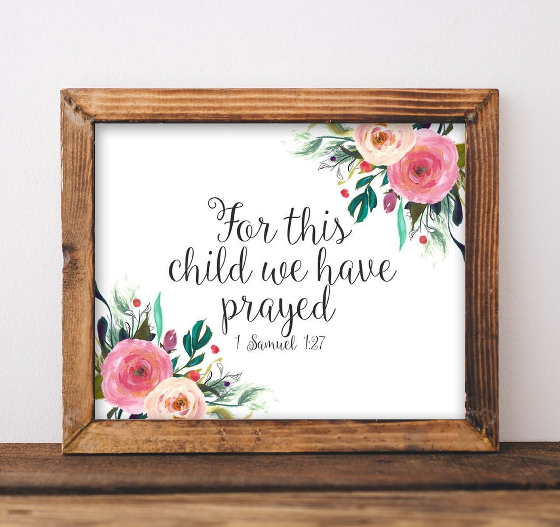 Nursery For This Child We Have Prayed Wall Art Print