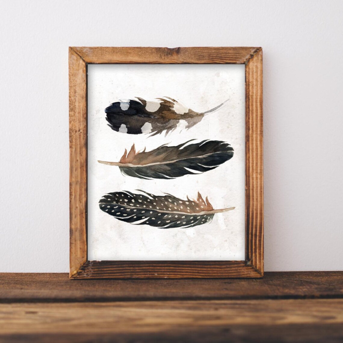 Feathers Tribal Nursery Art Print, Baby Boy Decor
