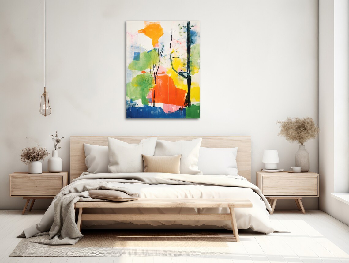 Modern Abstract Floral, Garden Colors Art Print - Image 2