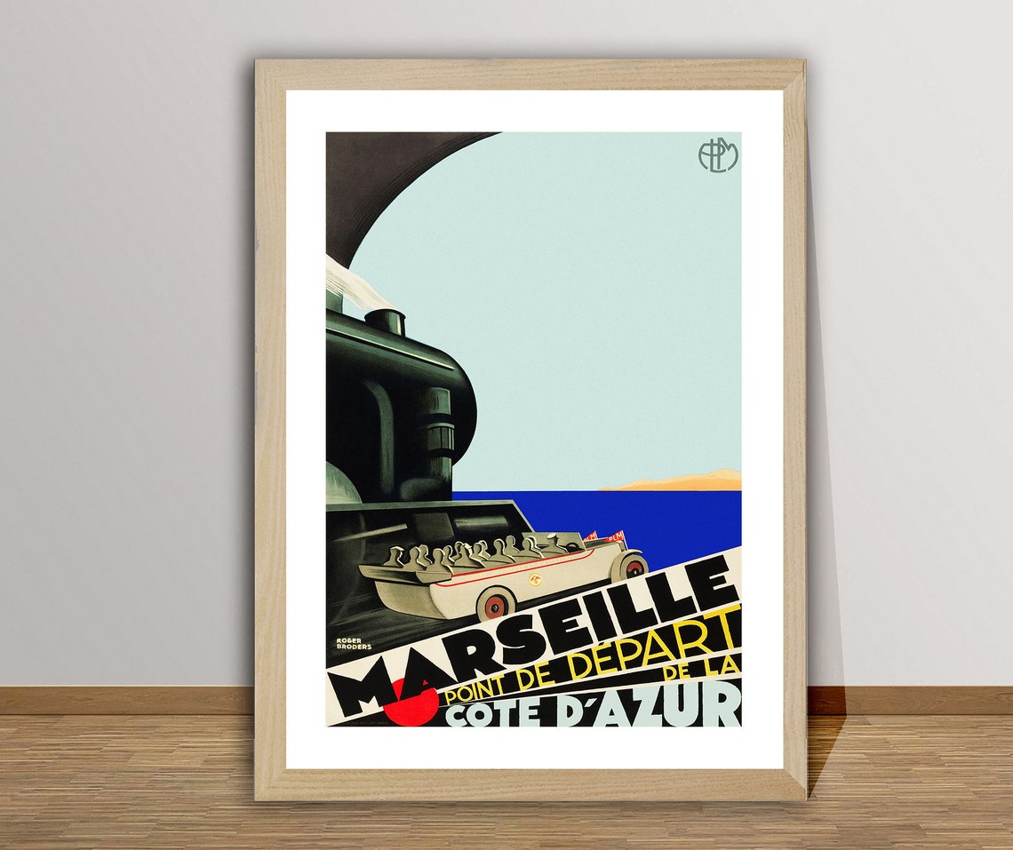 Marseille Point de Depart Cote dAzur PLM Roger Broders Poster - Image 2