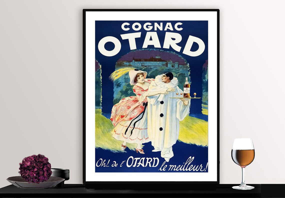 Cognac Otard Vintage Beverage Poster, Bar Decor