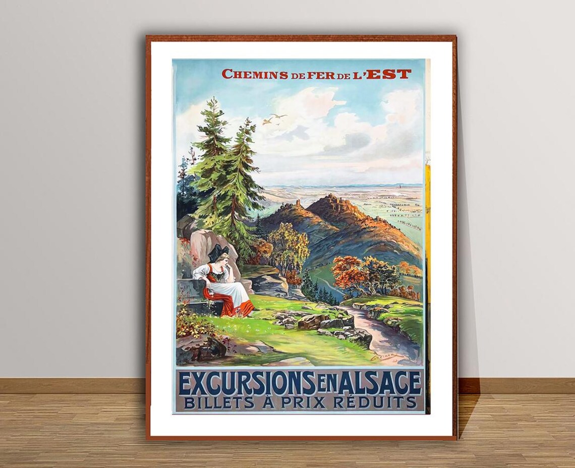 Chemins De Fer De Lest Excursions En Alsace Railway Travel Poster - Image 3