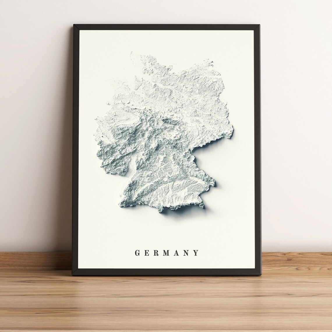 Germany Relief Map Minimalist Travel Poster - Image 3