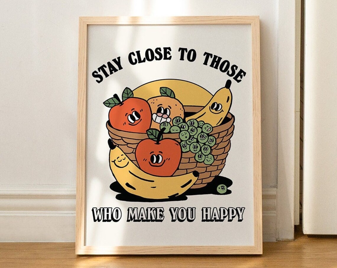 Retro Fruits Illustration Vintage Kettle Kitchen Art Print - Image 3