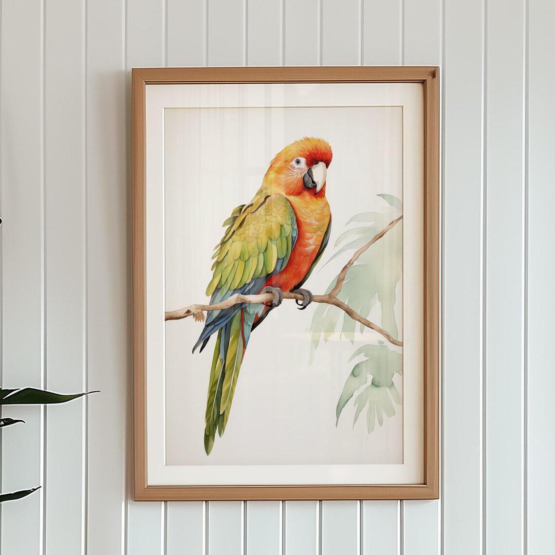 Tropical Bird Parrot Poster, Nursery and Sunroom Art