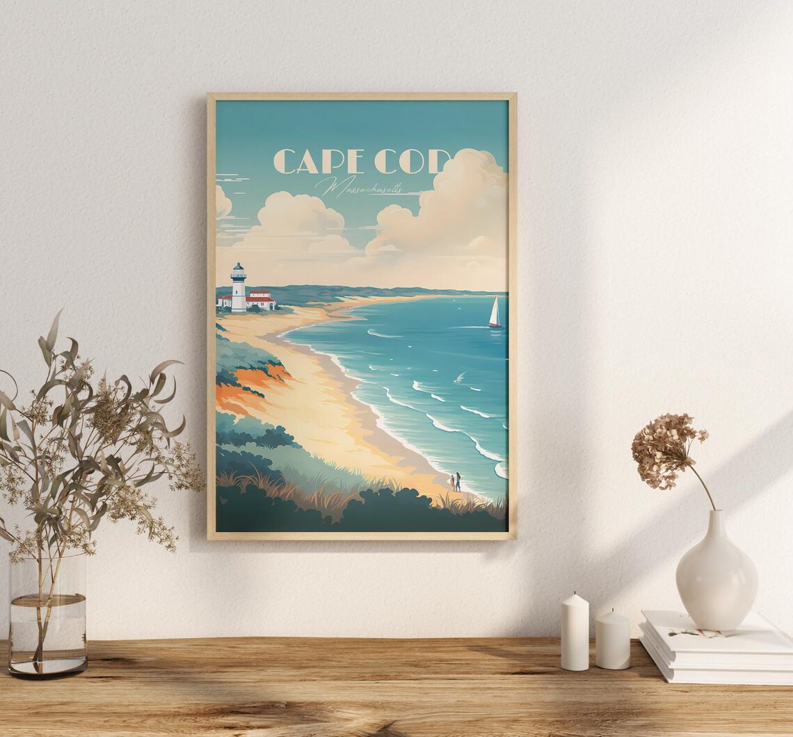Cape Cod Poster, New England Massachusetts Travel