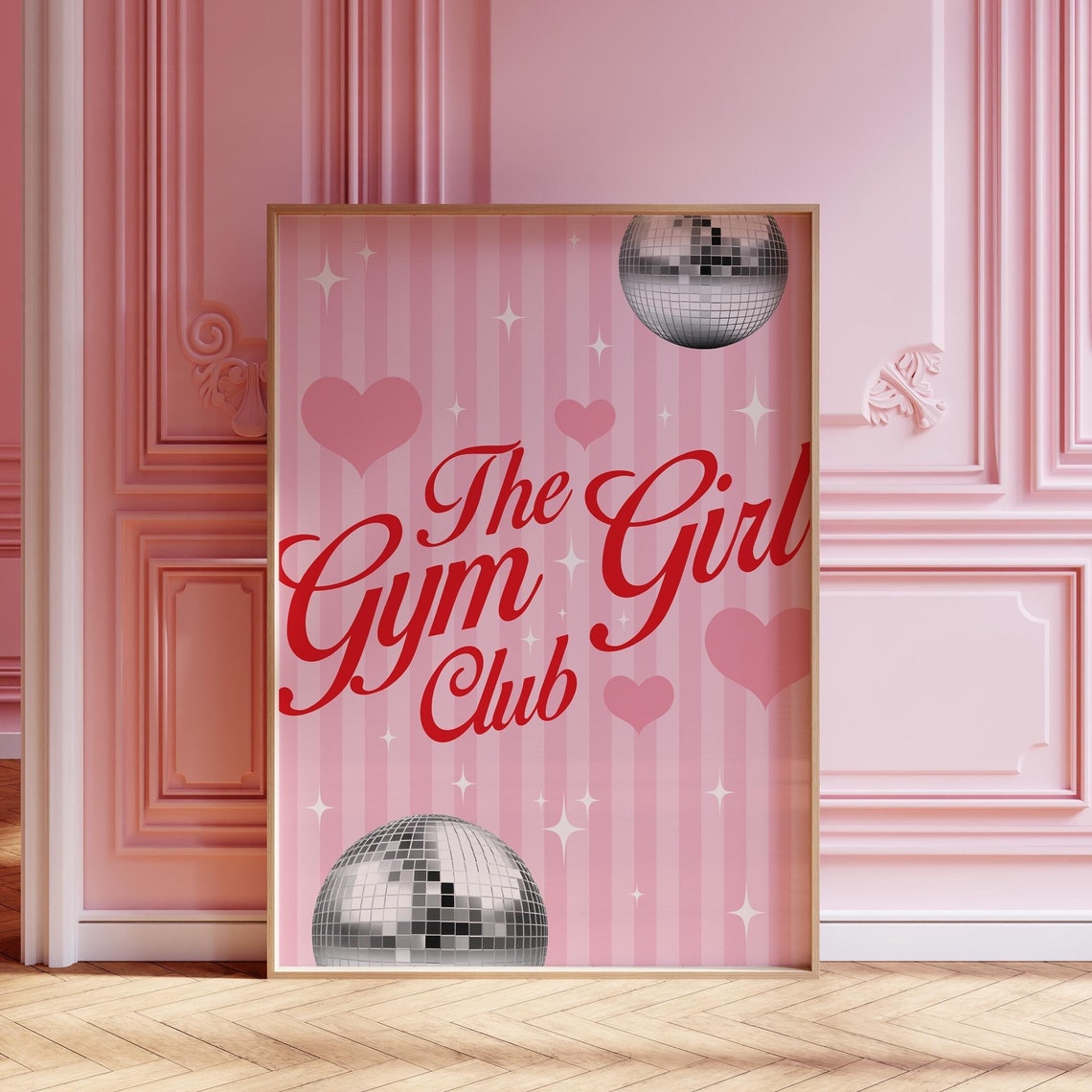 The Gym Girl Club Poster Pink And Red Girls Gym Decor Trendy Gym Wall Art Pink Girls Gym Poster Girly Pink And Red Wall Print