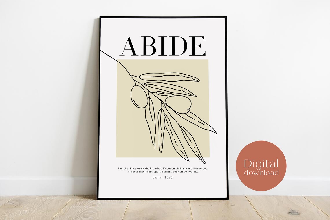 Abide If You Remain In Me John 15:5 Art Print - Image 7