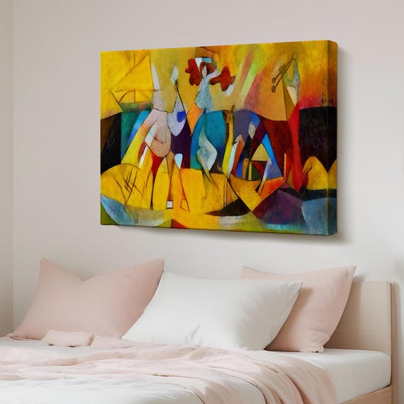 Modern Style Abstract Oil Painting Look Decorative Canvas Wall Art Print Large Decor