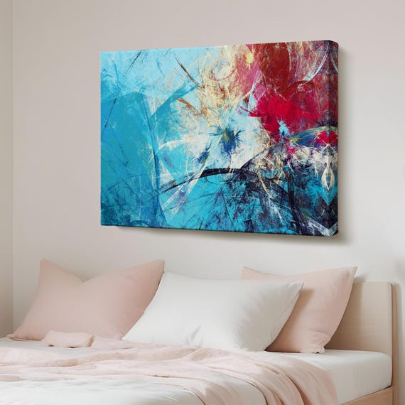 Abstract Oil Painting Look Decorative Canvas Wall Art Modern Decor Framed