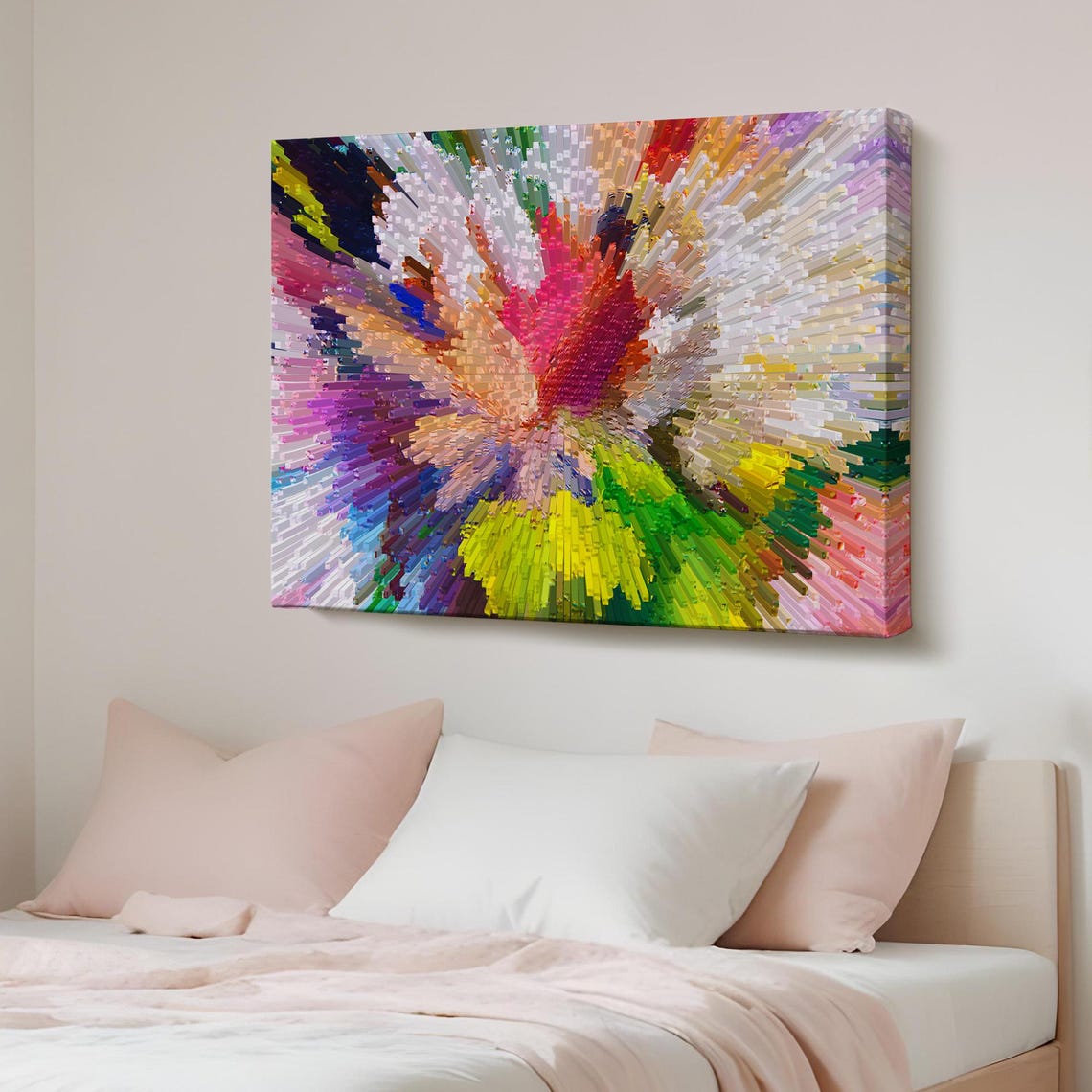 Rainbow Crystal Burst Abstract Modern Bedroom Colorful Poster