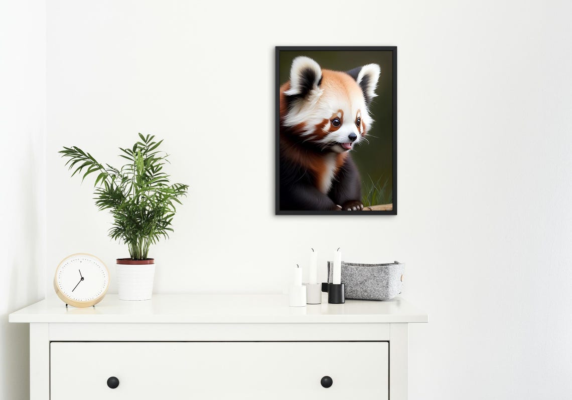 Baby Red Panda Cub Close Up Portrait Cute Nursery Animal Poster - Image 4