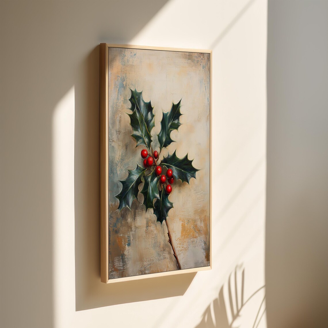 Festive Holly Branch Vintage Christmas Botanical - Image 3
