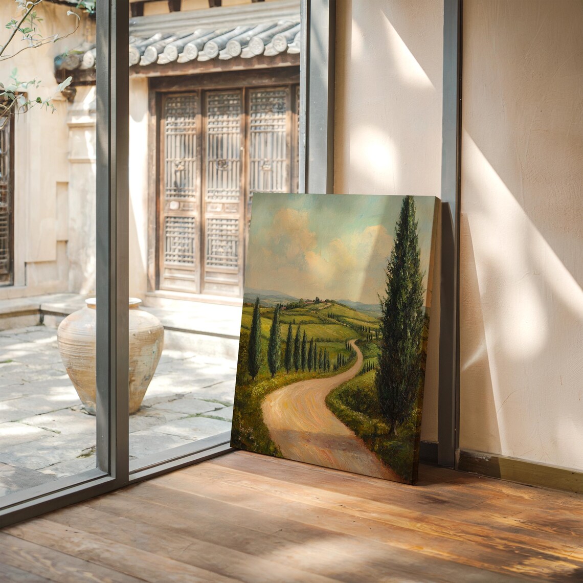 Tuscan Countryside Landscape, Rustic Mediterranean Decor - Image 3