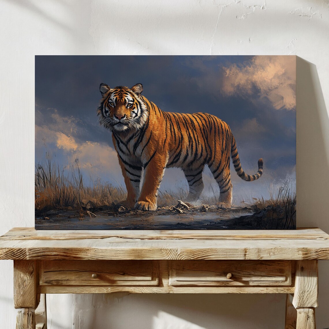 Majestic Tiger in the Wild, Realistic Wildlife Painting - Image 4