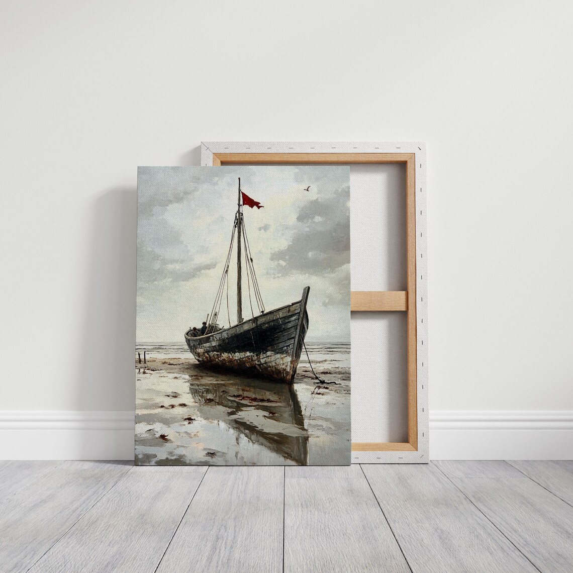 Rustic Beached Boat Vintage Nautical Coastal Art Print - Image 4