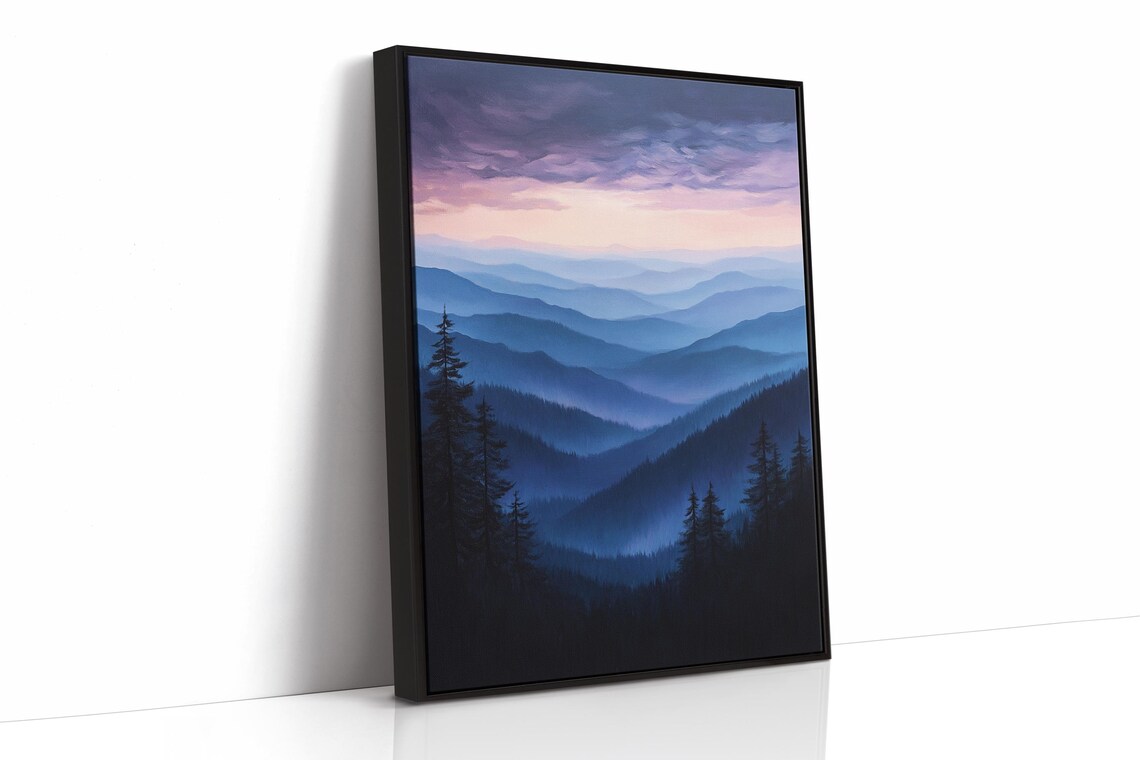 Misty Blue Ridge Mountain Art Print, Layered Landscape - Image 5