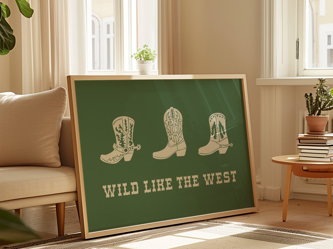 Western Style Art Print Boho Minimalist Prints Modern Art Bohominimalistdecor Cowboy Art File - Image 4