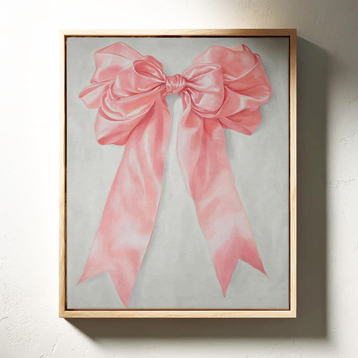 Pink Satin Ribbon Bow Large Feminine Minimalist Still Life Art Poster - Image 5