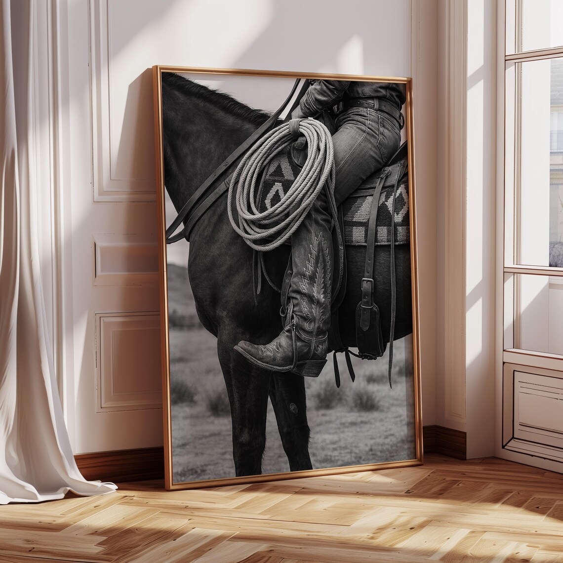 Western Cowboy Boot Rope Photography, Rustic Rodeo - Image 3