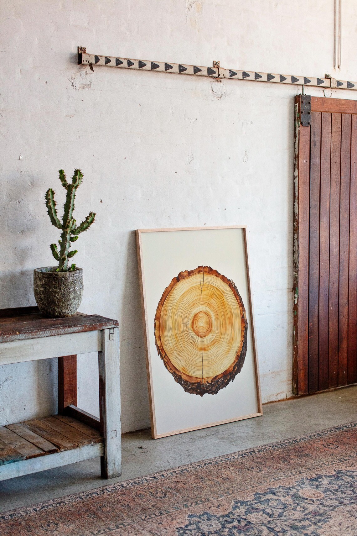 Tree Ring Watercolor, Rustic Botanical Illustration - Image 2