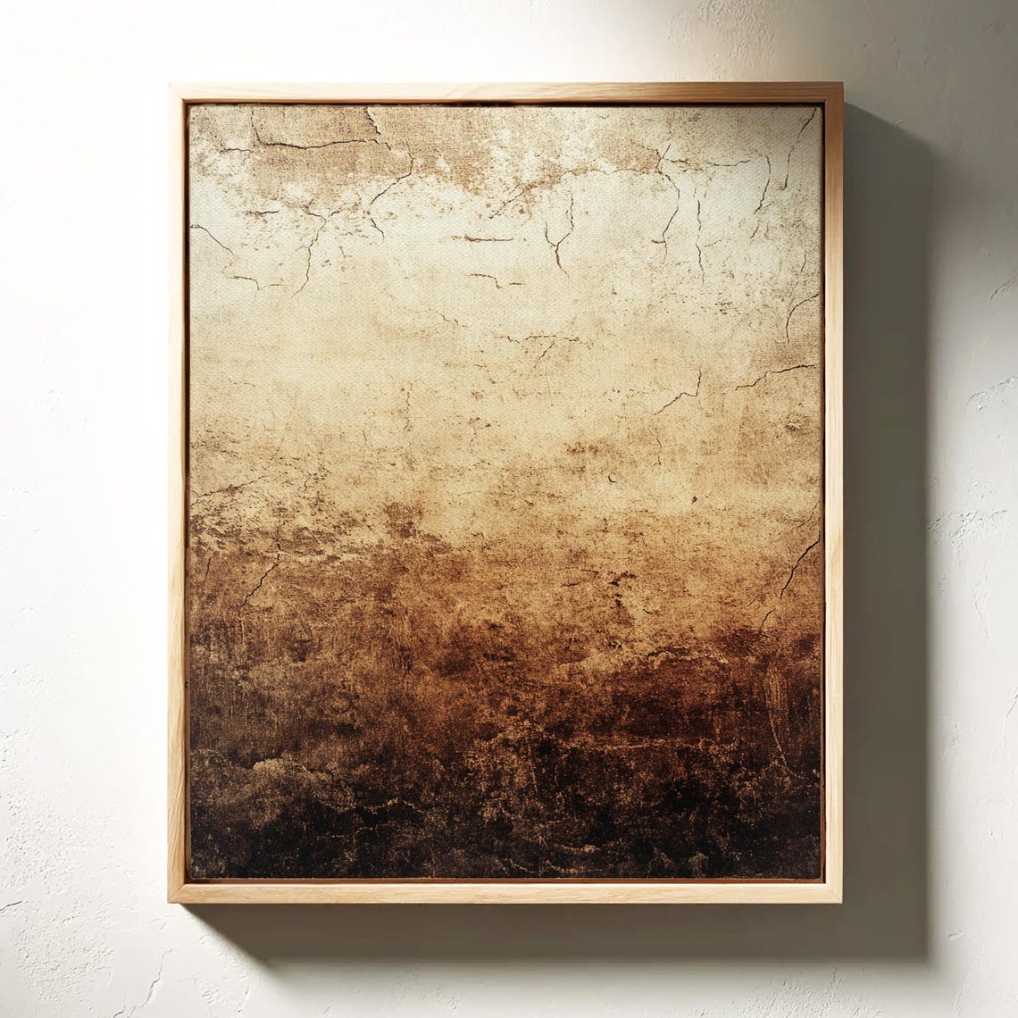 Rustic Earthy Beige And Brown Textured Abstract Grunge Wall Art - Image 4