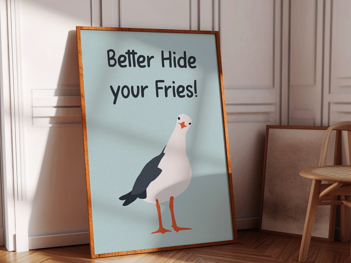 Funny Seagull Poster Boho Minimalist Prints Modern Art Bohominimalistdecor Funny Art File