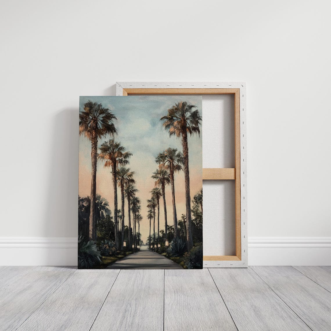 Palm Lined Boulevard At Dusk Sunset Road Elegant Landscape Poster - Image 5