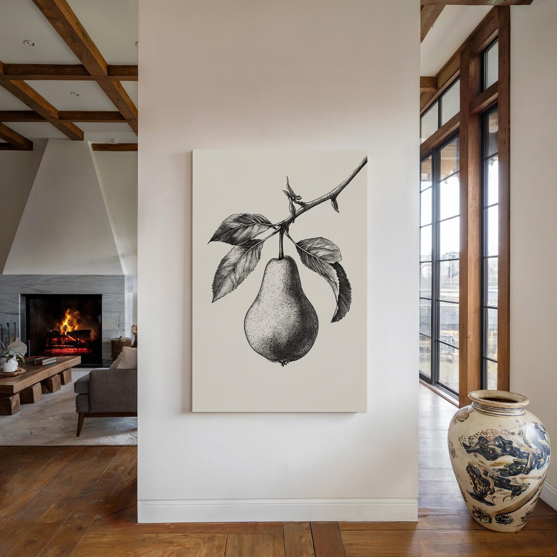 Botanical Pear Drawing, Vintage Fruit Sketch - Image 4