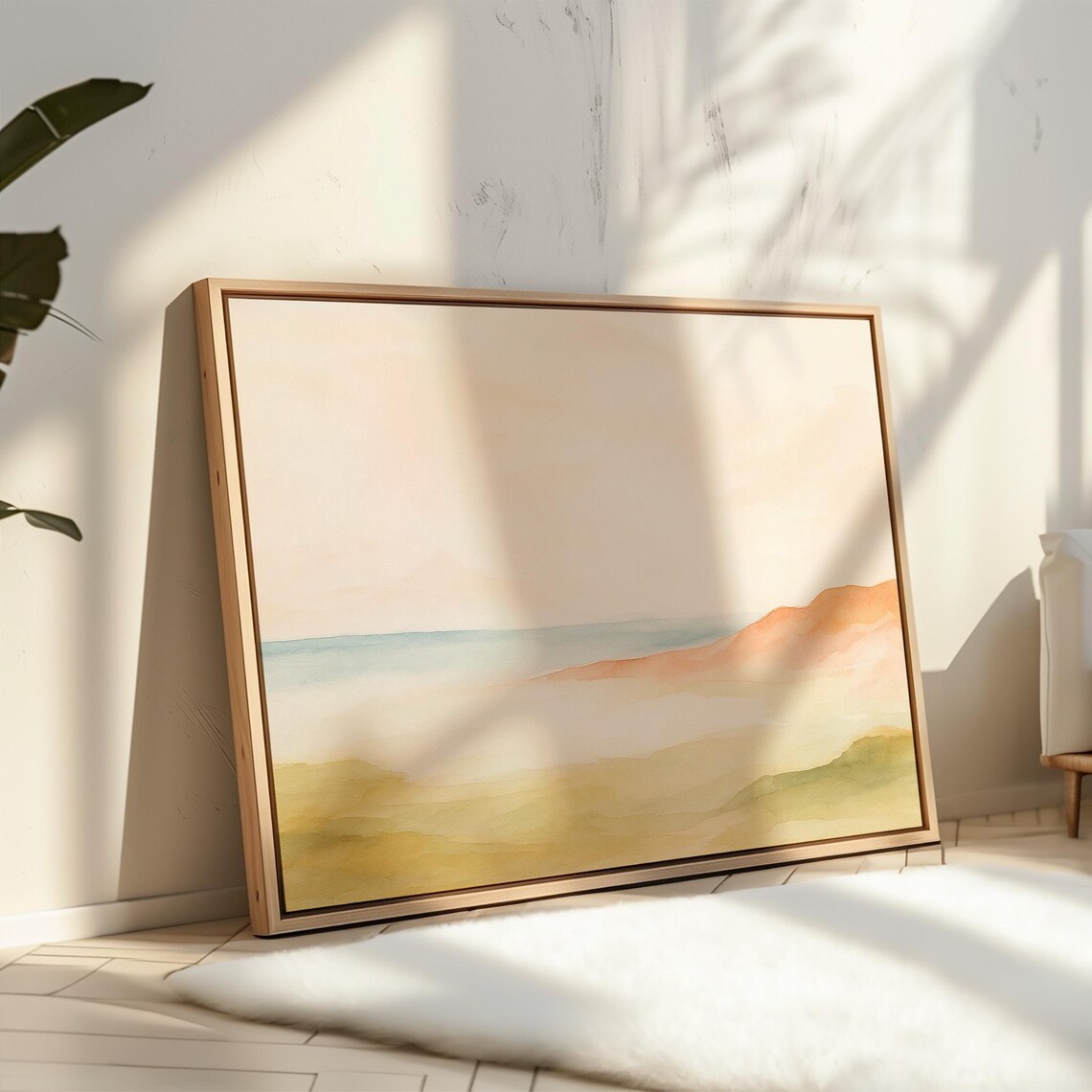 Soft Watercolor Coastal Hillside, Faith Decor