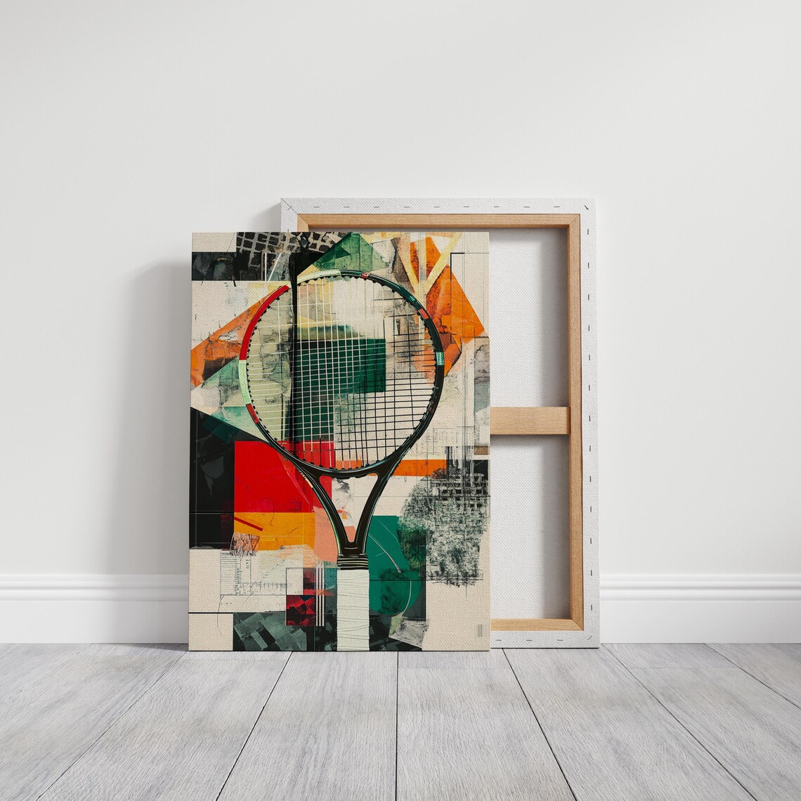 Abstract Tennis Racket, Modern Sports Inspired Art Print - Image 4