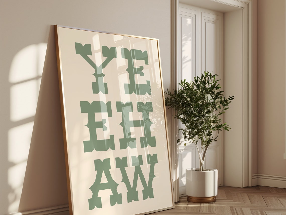Yeehaw Western Style Art Print Boho Minimalist Prints Modern Art Bohominimalistdecor Cowboy Art File - Image 4