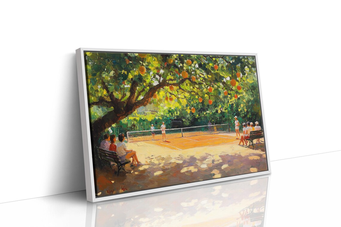 Tennis Match, Summer Sports Scene Art Print - Image 3